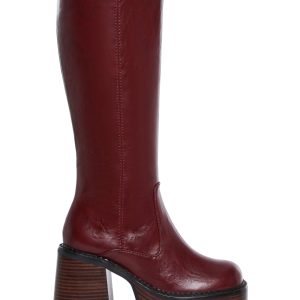 Vintage Soul Knee High Boots - Burgundy