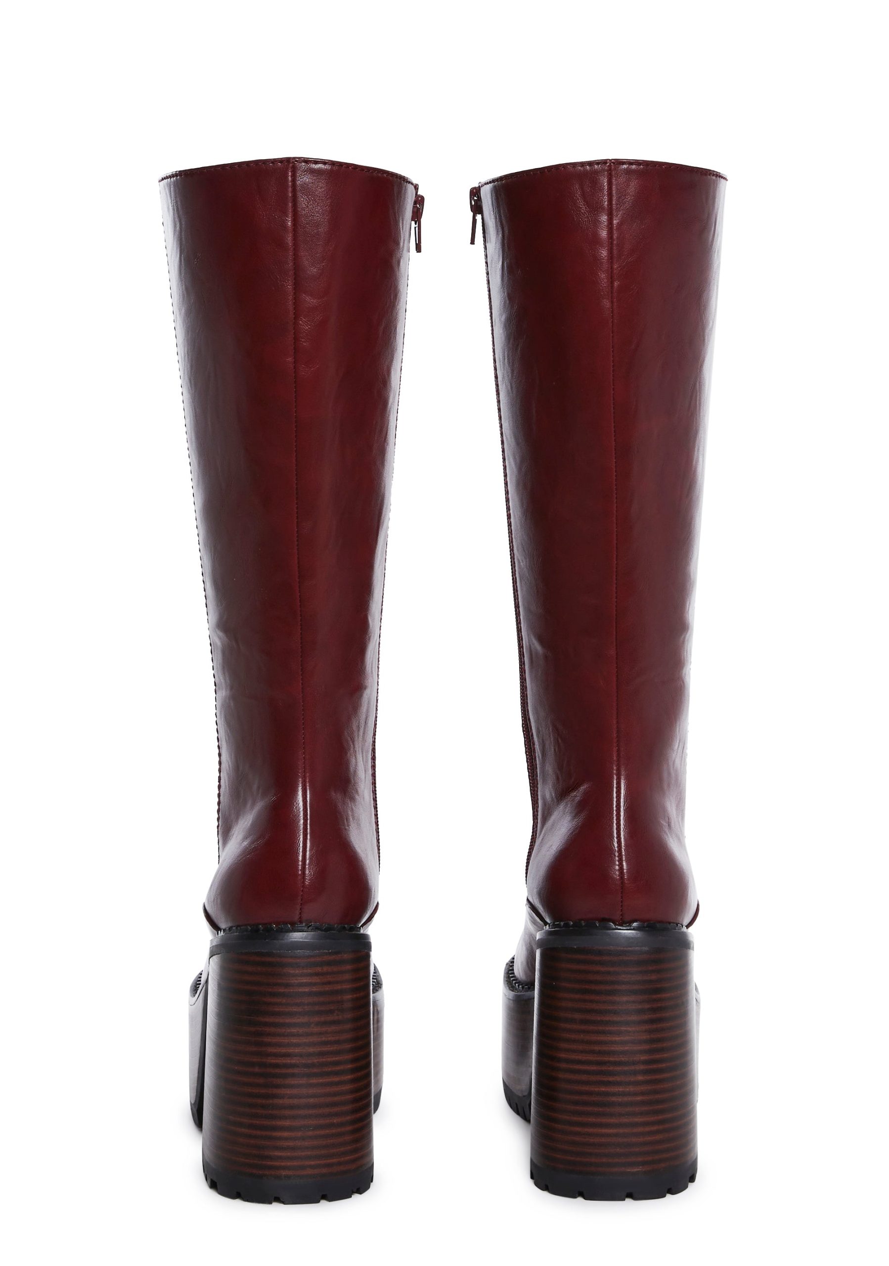Vintage Soul Knee High Boots - Burgundy - Image 4