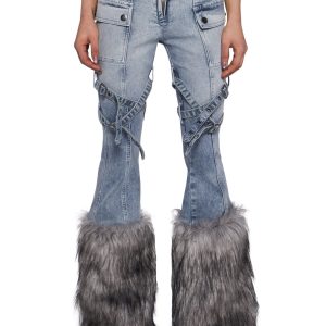 Gigi Faux Fur Denim Jeans