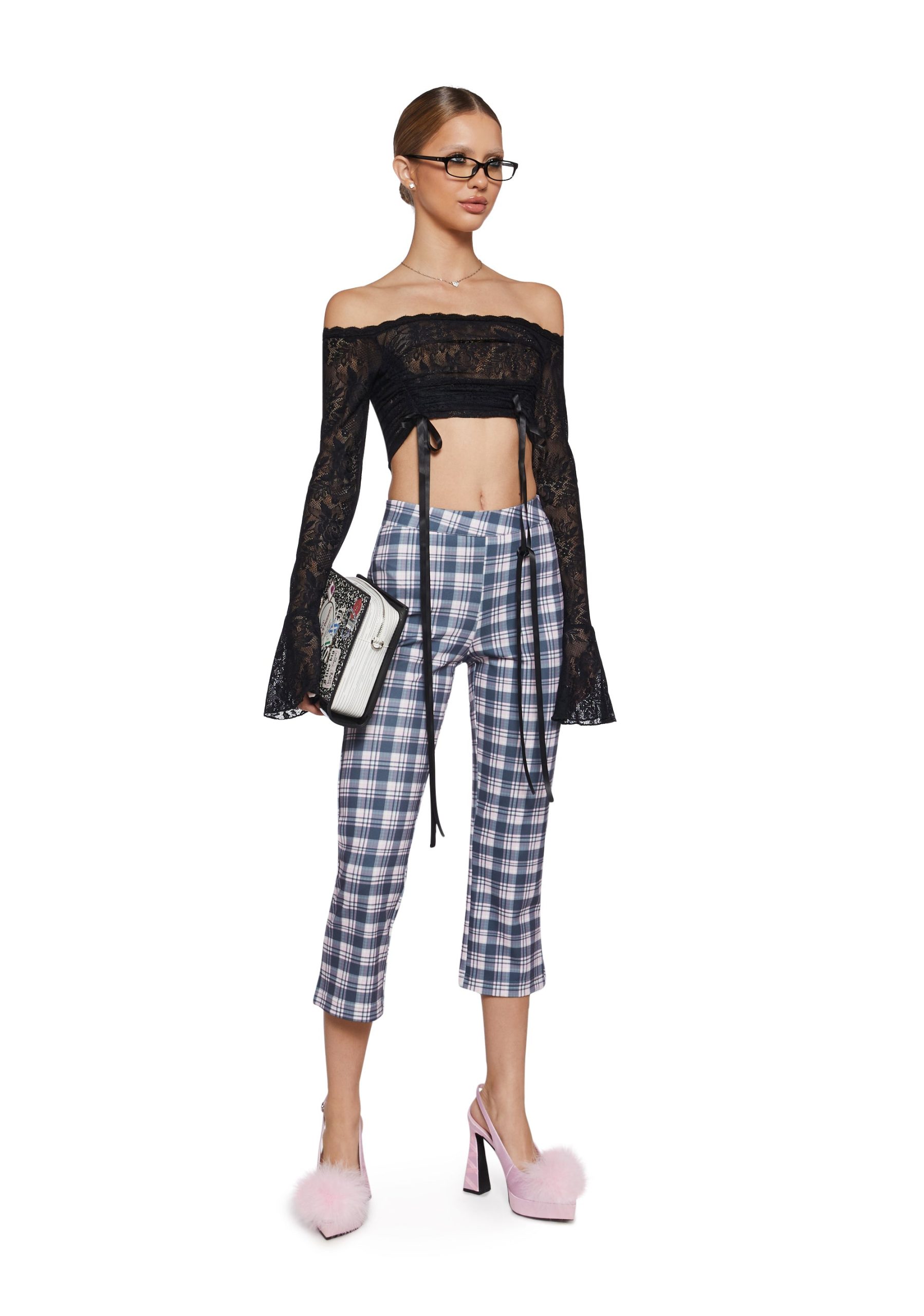 Book Club Babe Plaid Capri Pants - Image 2
