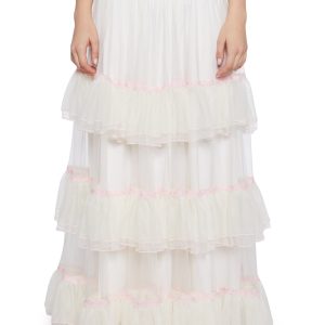 Not Shy Tiered Midi Skirt