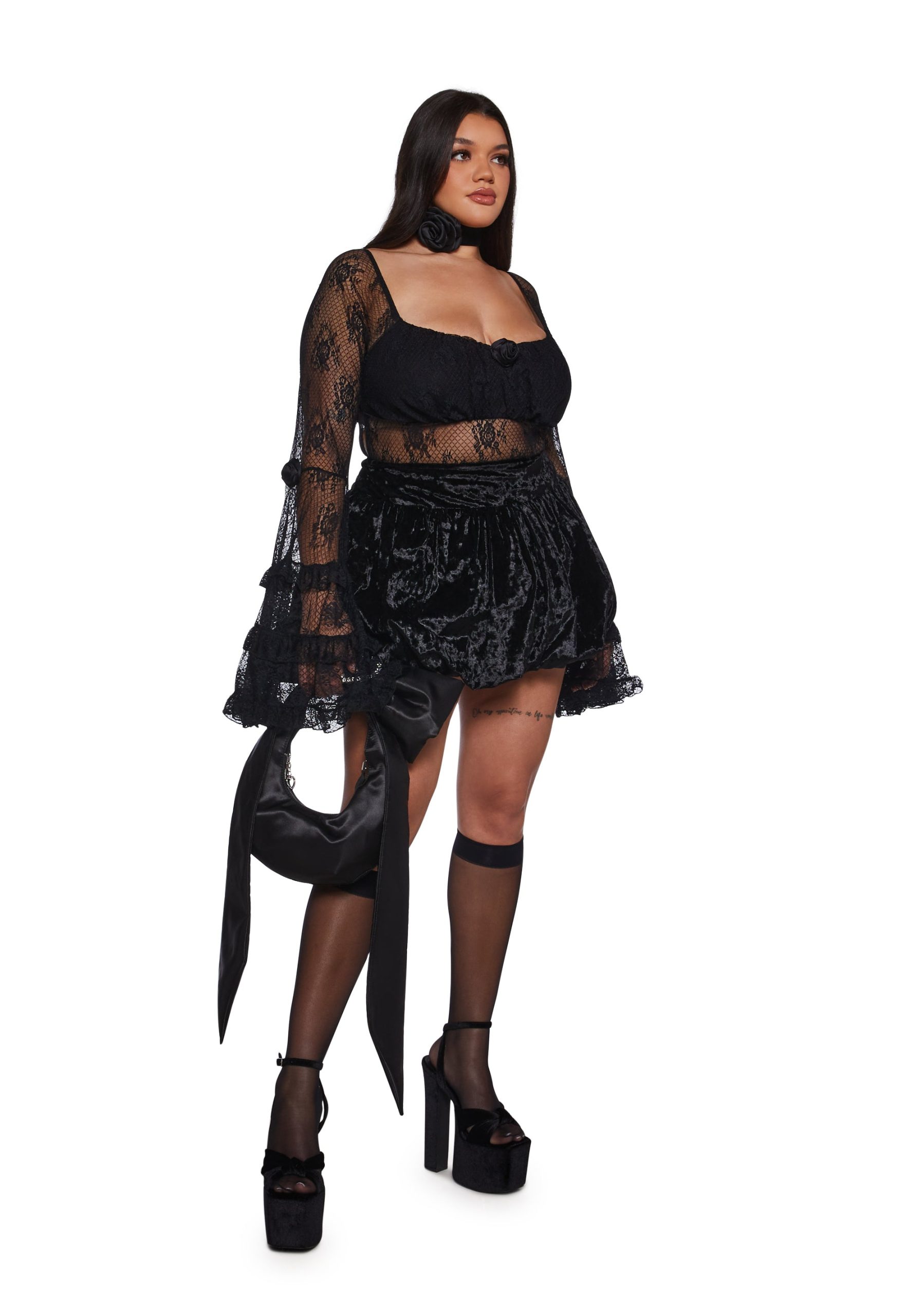 True Love Nonsense Lace Bodysuit - Black - Image 6