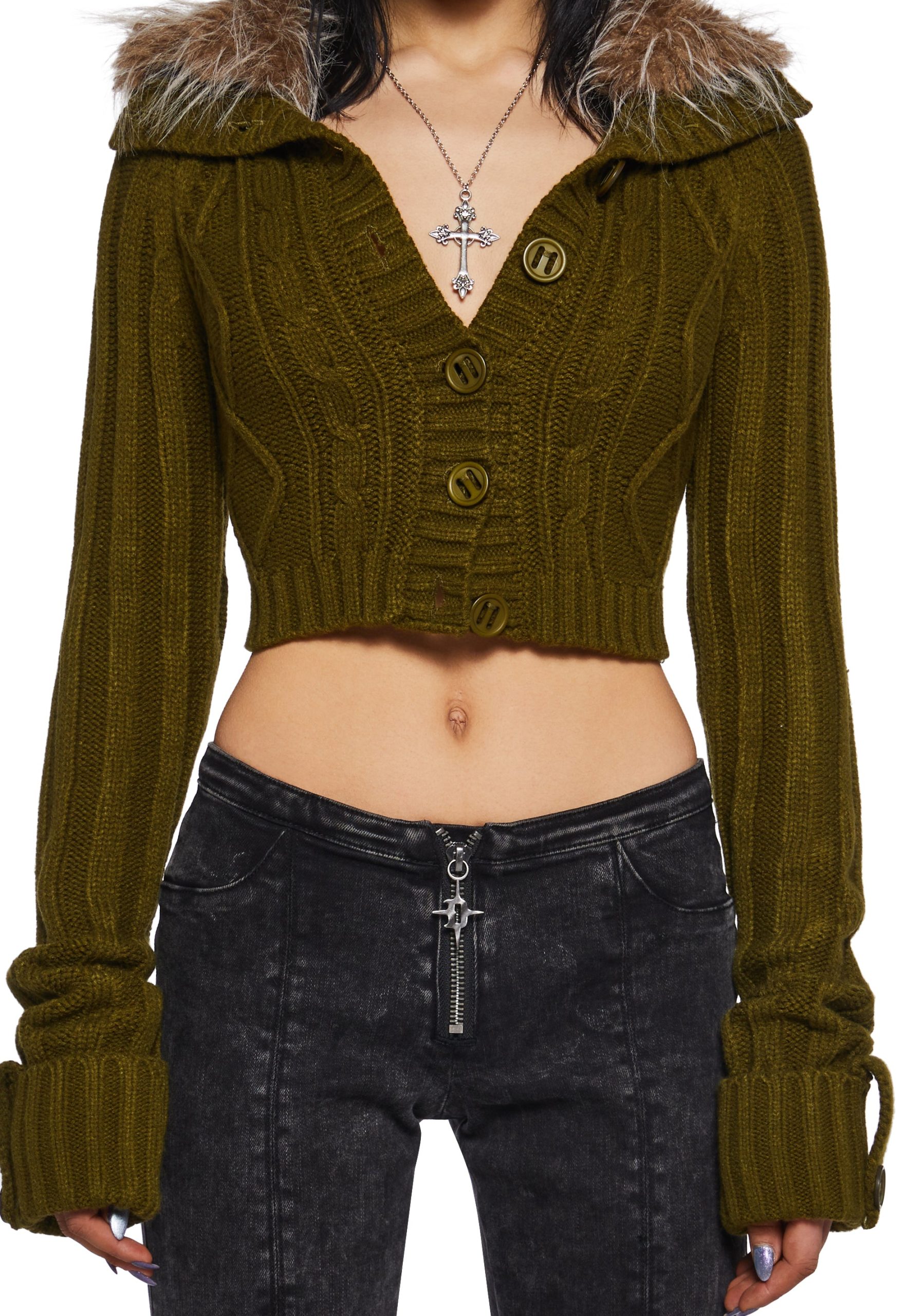 Foolproof Attraction Knit Jacket - Olive - Image 5