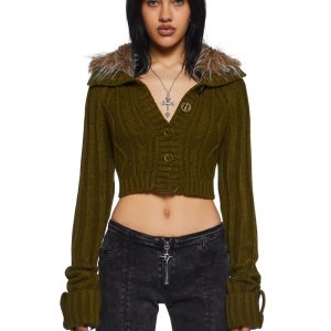 Foolproof Attraction Knit Jacket - Olive