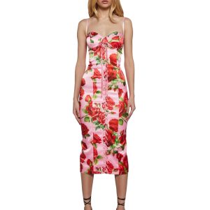Romantic Getaway Midi Dress - Pink