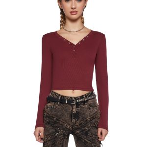 Understated Days Long Sleeve Tee - Red