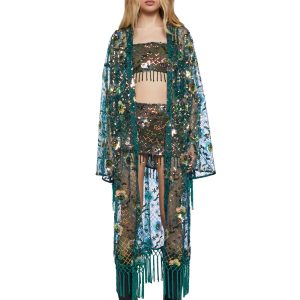 Fluorescent Eden Sequin Duster