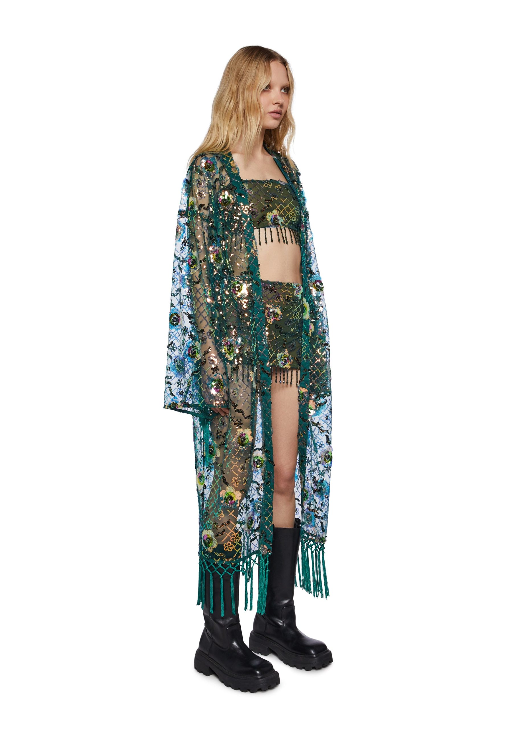 Fluorescent Eden Sequin Duster - Image 3