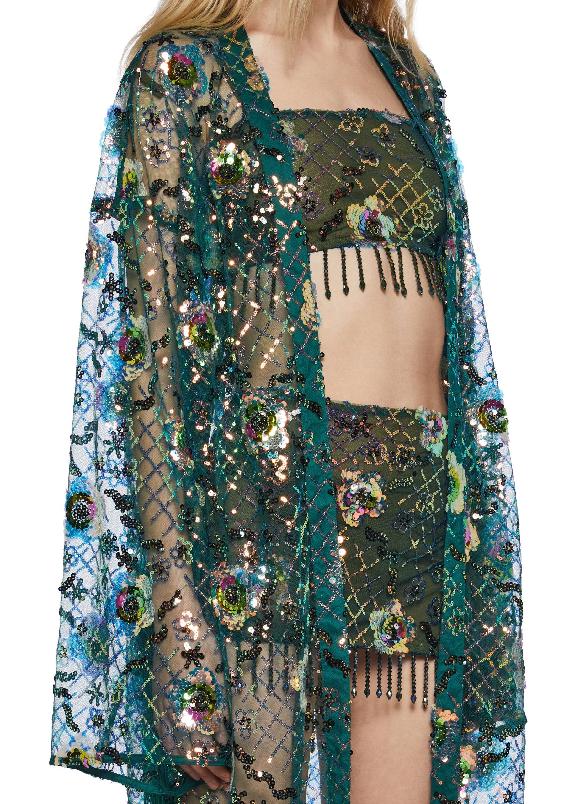Fluorescent Eden Sequin Duster - Image 2