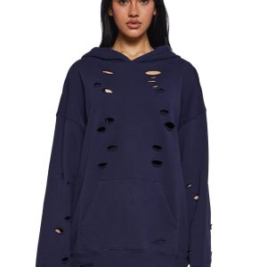 Girly Grit Distressed Hoodie