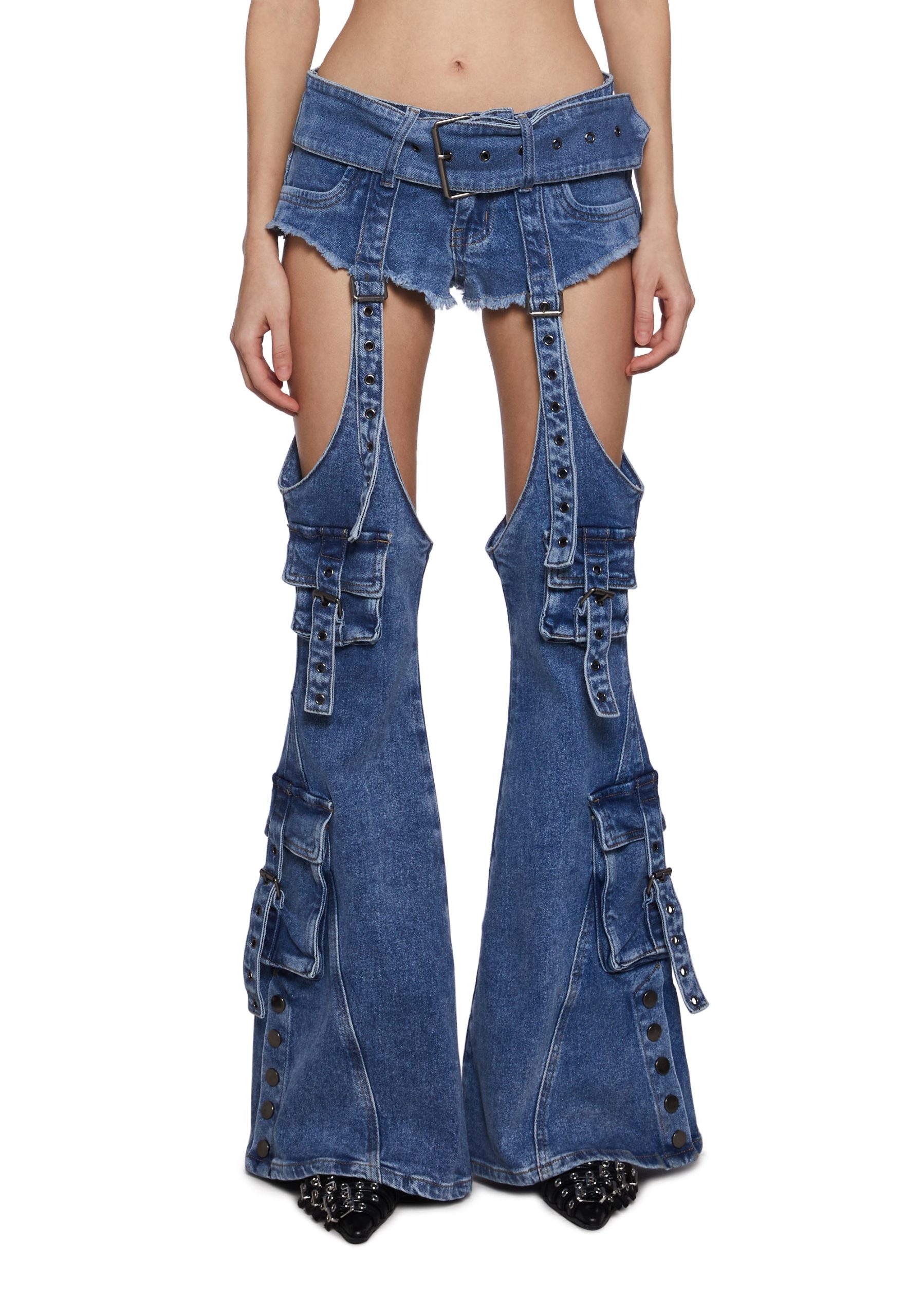 Natasha Belt Flare Jeans