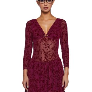Letters Never Sent Mini Dress - Dark Red