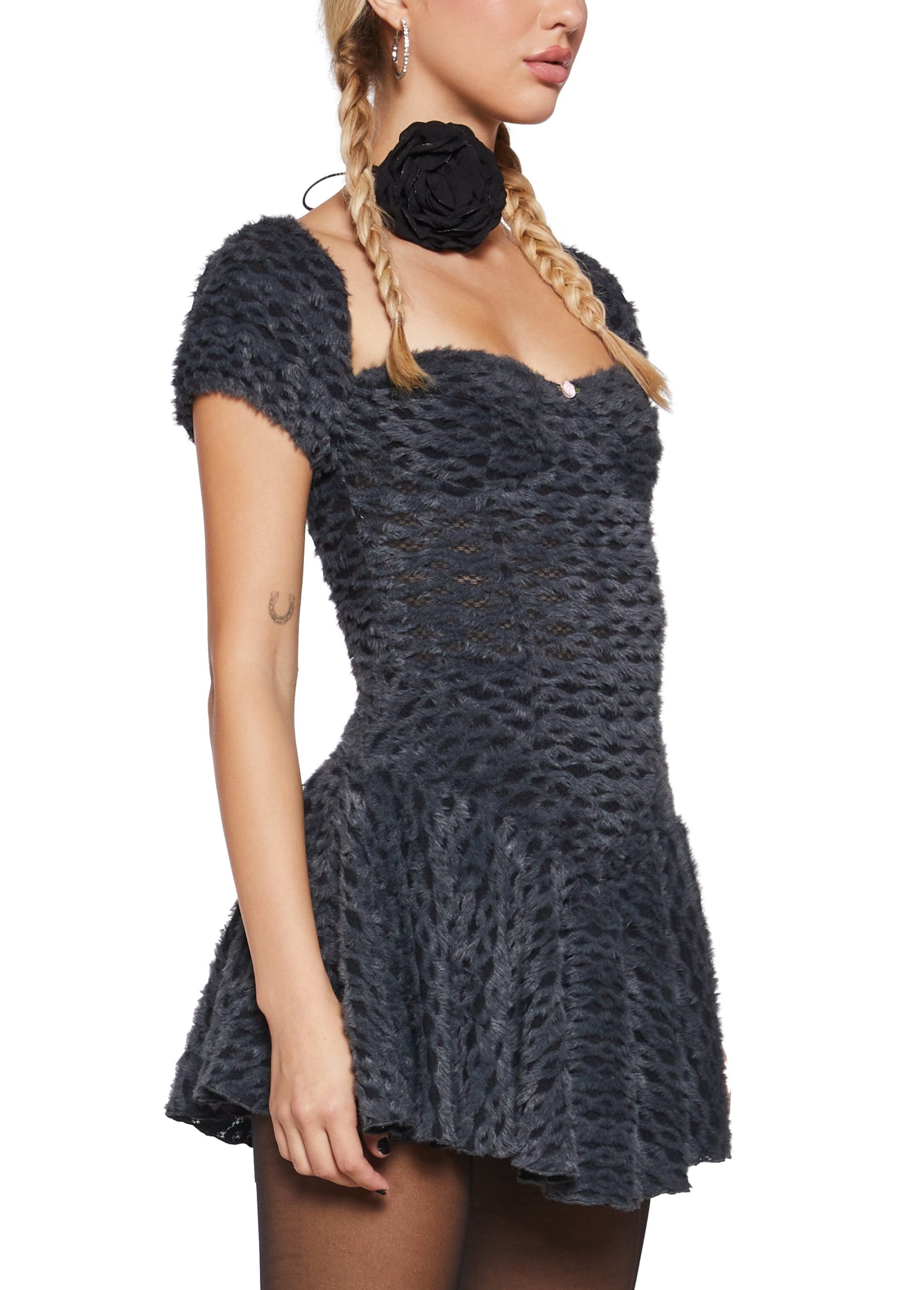 Lodge Party Fuzzy Dress - Gray - Image 5