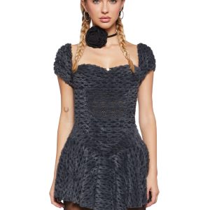 Lodge Party Fuzzy Dress - Gray