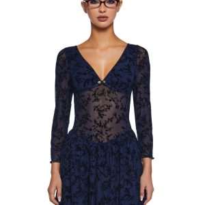 Letters Never Sent Mini Dress - Dark Blue