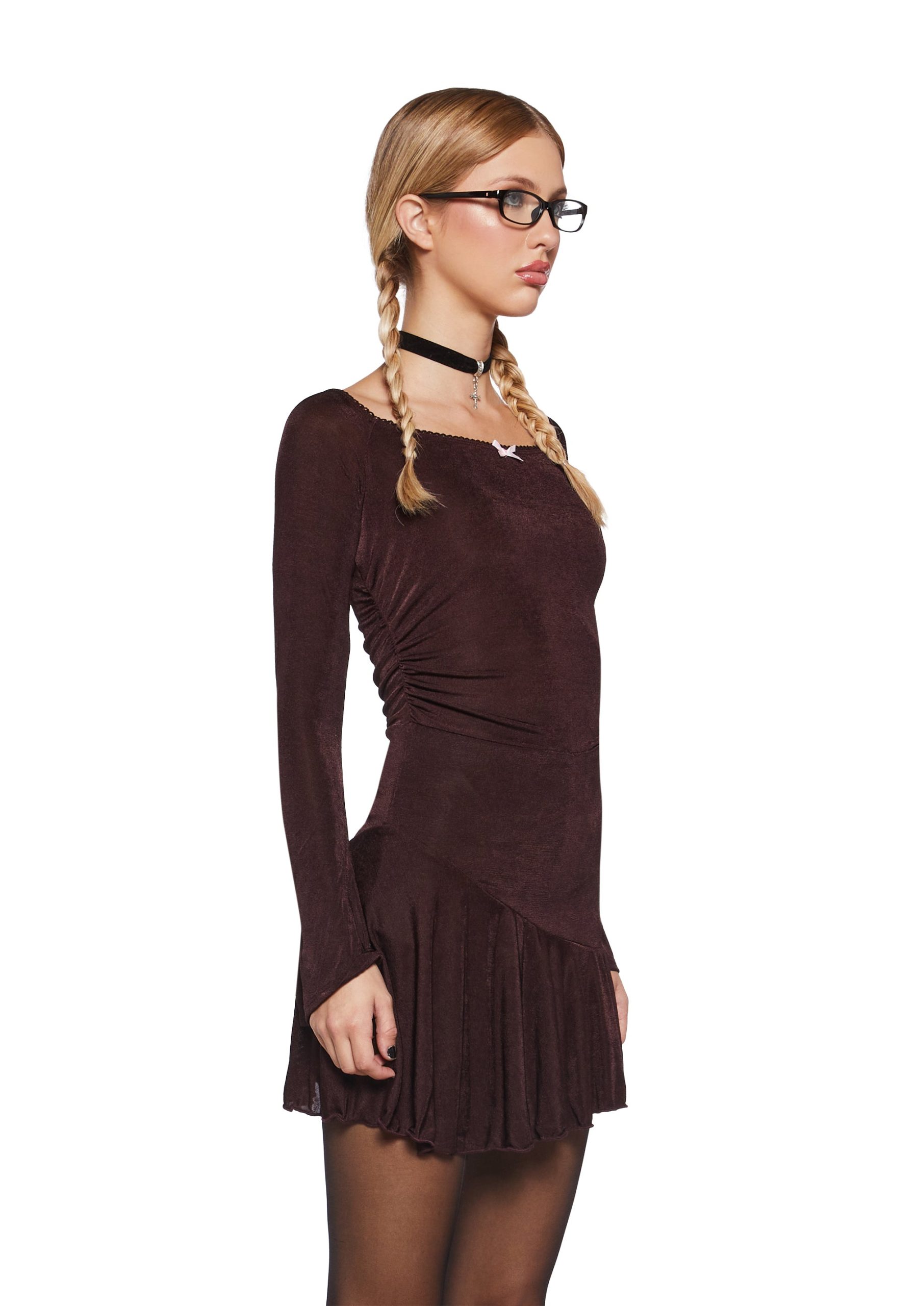Nonchalant Energy Mini Dress - Brown - Image 3