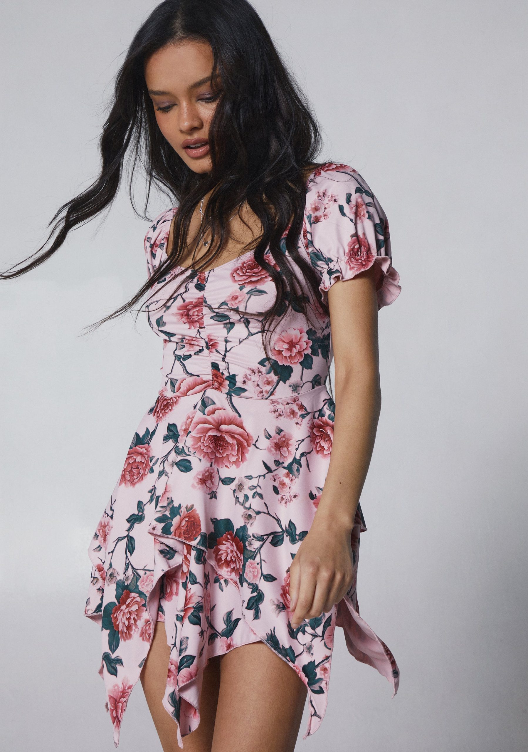Chasin' Rainbows Mini Dress - Pink Floral - Image 6