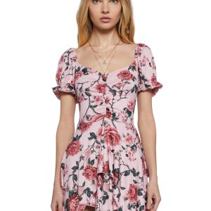 Chasin' Rainbows Mini Dress - Pink Floral