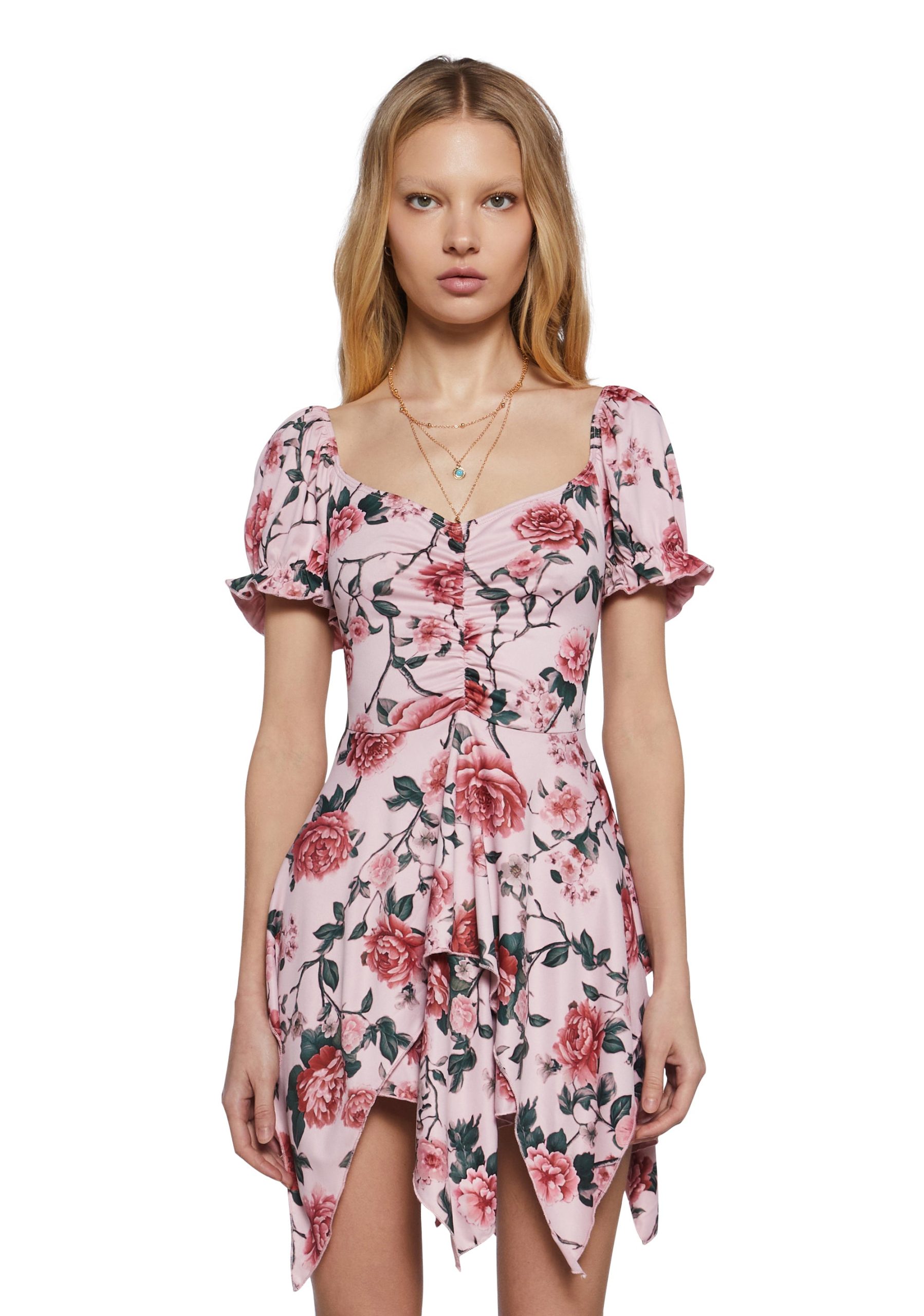 Chasin' Rainbows Mini Dress - Pink Floral