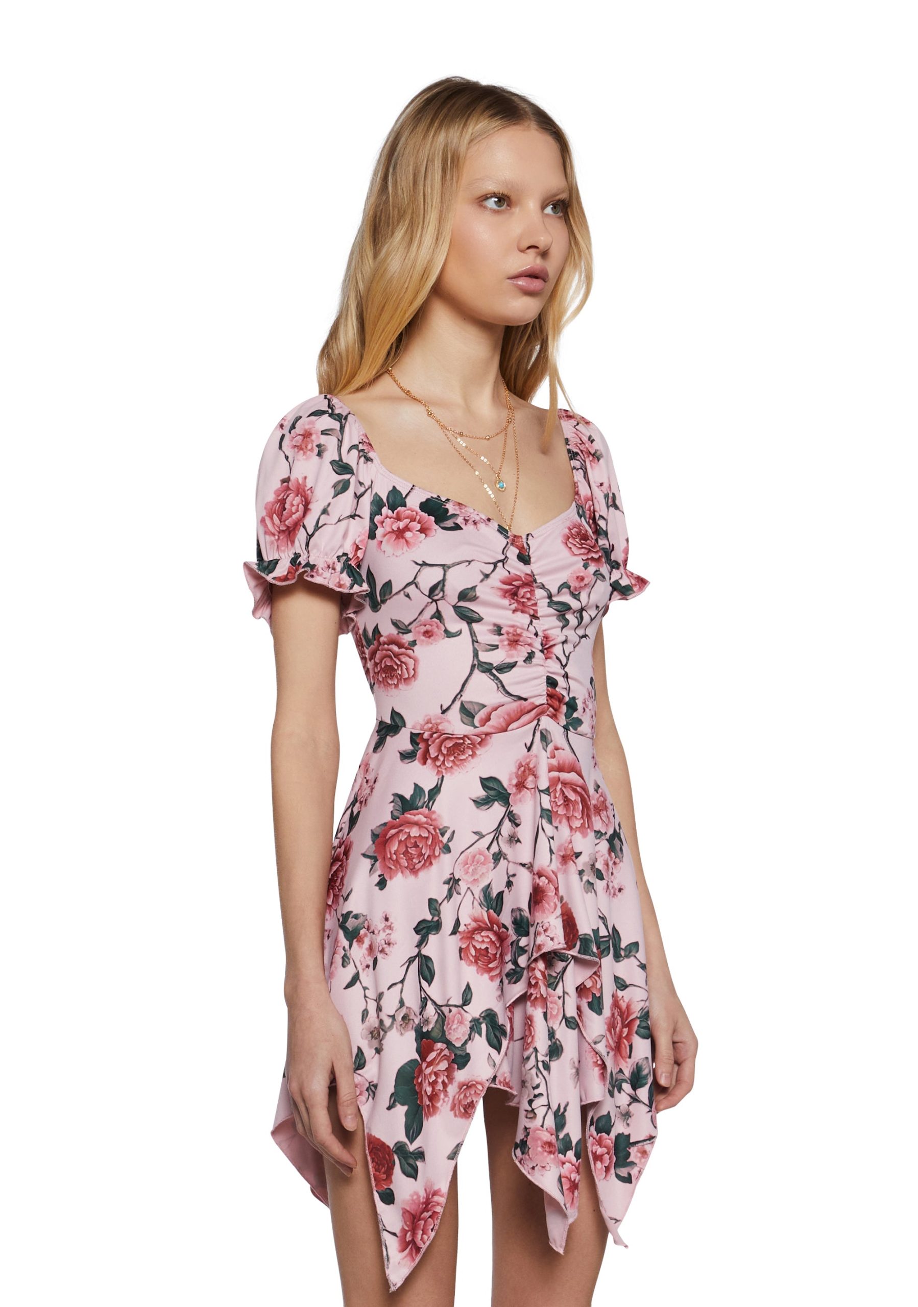 Chasin' Rainbows Mini Dress - Pink Floral - Image 3