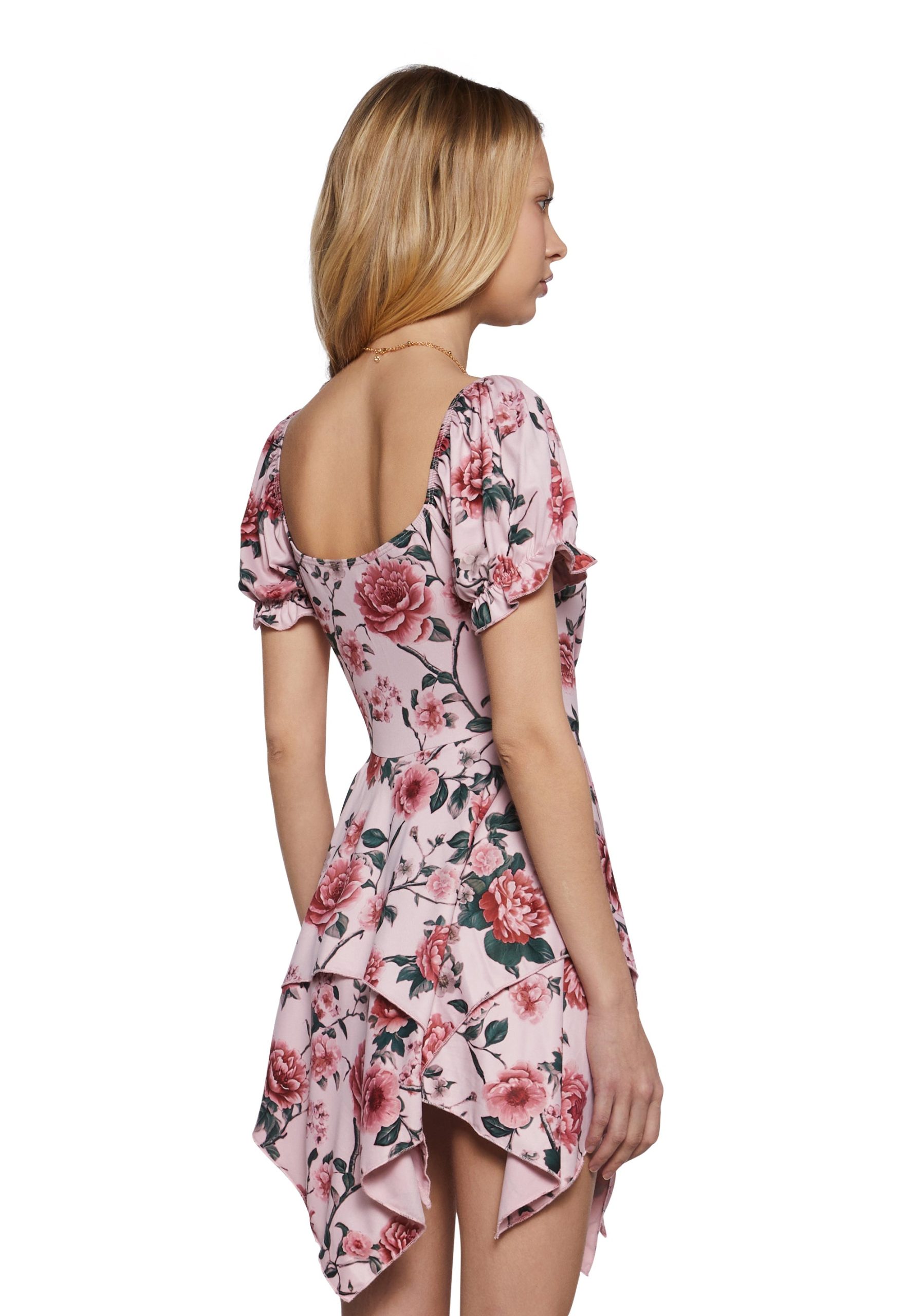 Chasin' Rainbows Mini Dress - Pink Floral - Image 4