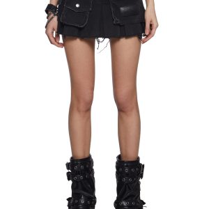Chord Denim Mini Skirt