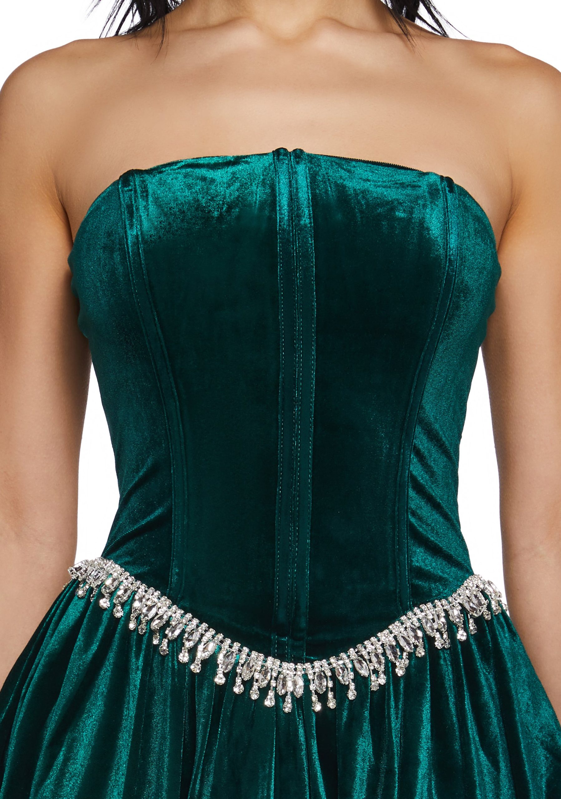 Tinsel Event Velvet Dress - Green - Image 5