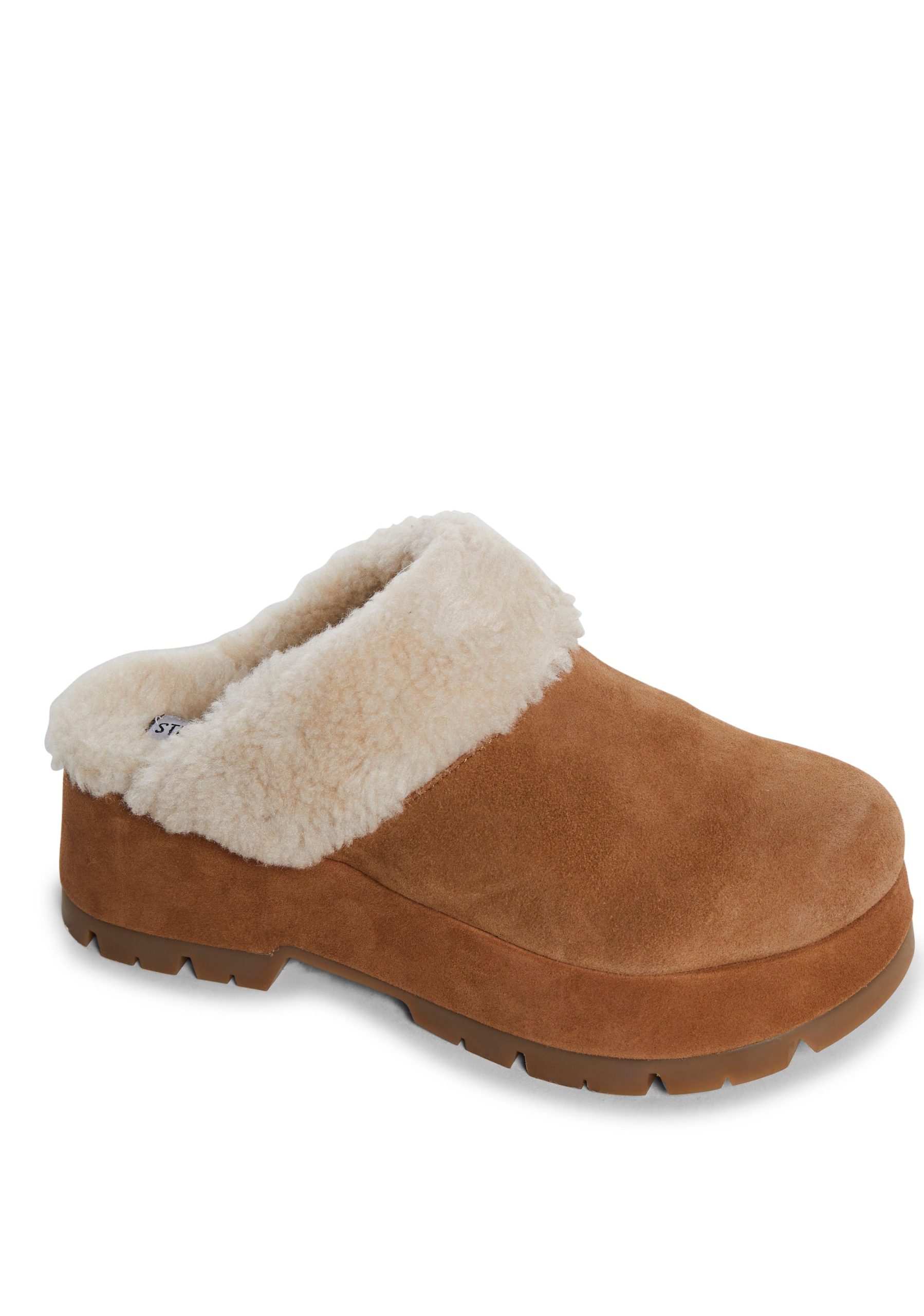 Juney Chestnut Faux Suede Slides - Image 2