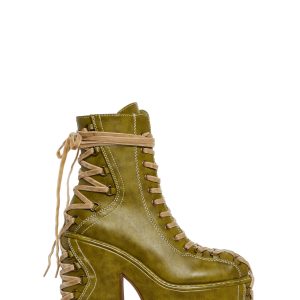 Woodland Lucid Dream Corset Boots - Green