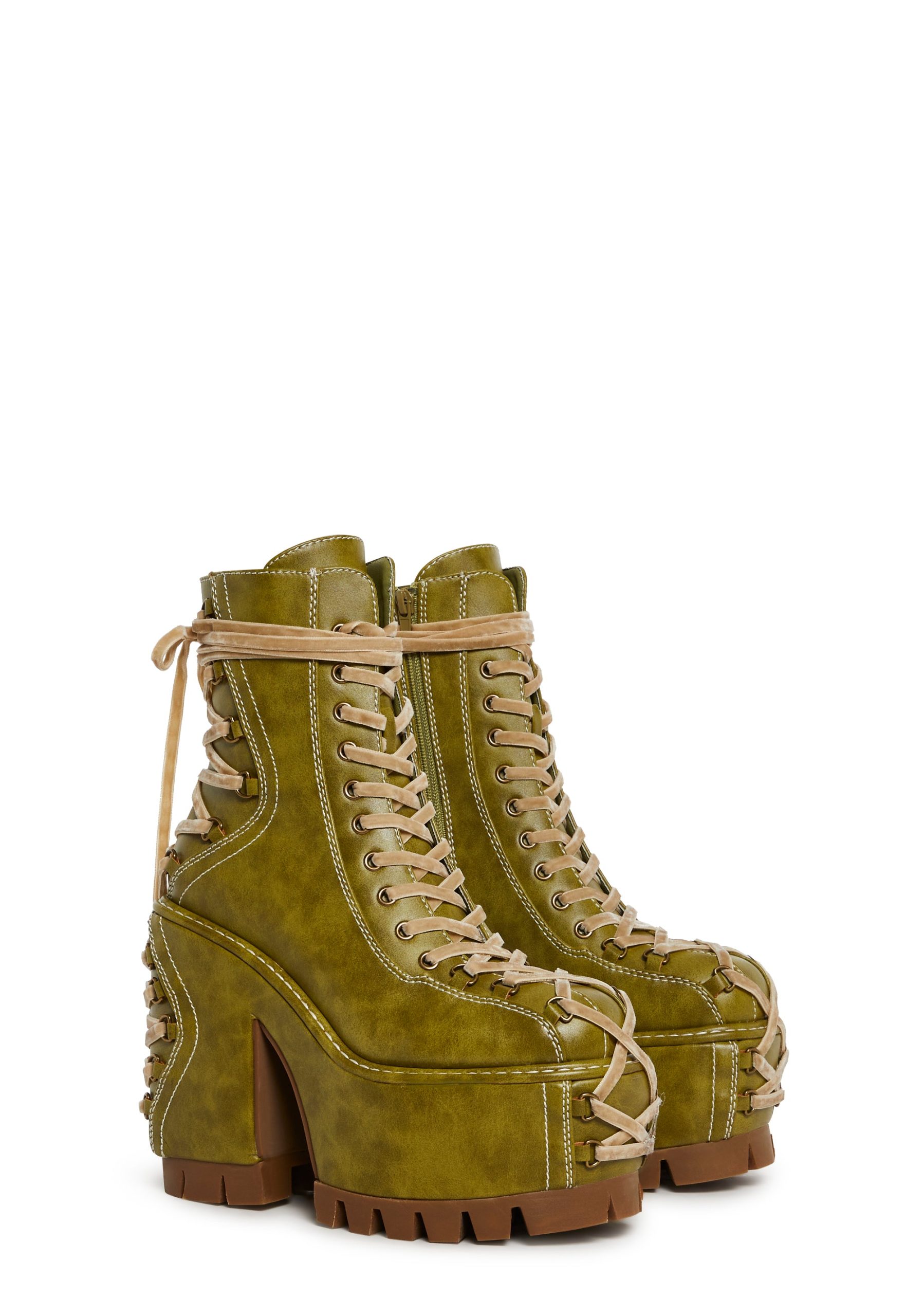 Woodland Lucid Dream Corset Boots - Green - Image 3