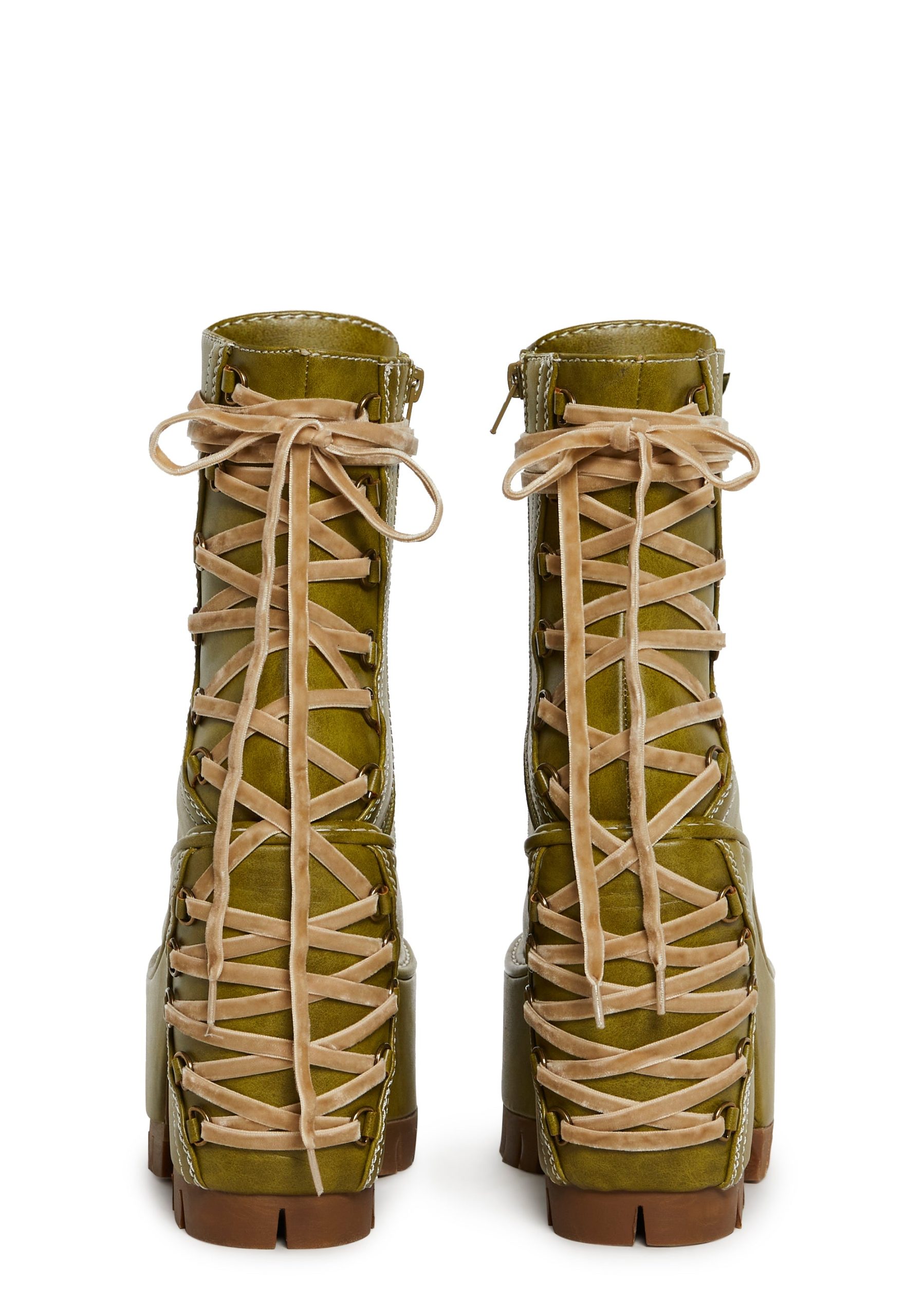 Woodland Lucid Dream Corset Boots - Green - Image 4