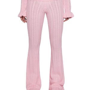 Deep Thoughts Flare Pants - Pink
