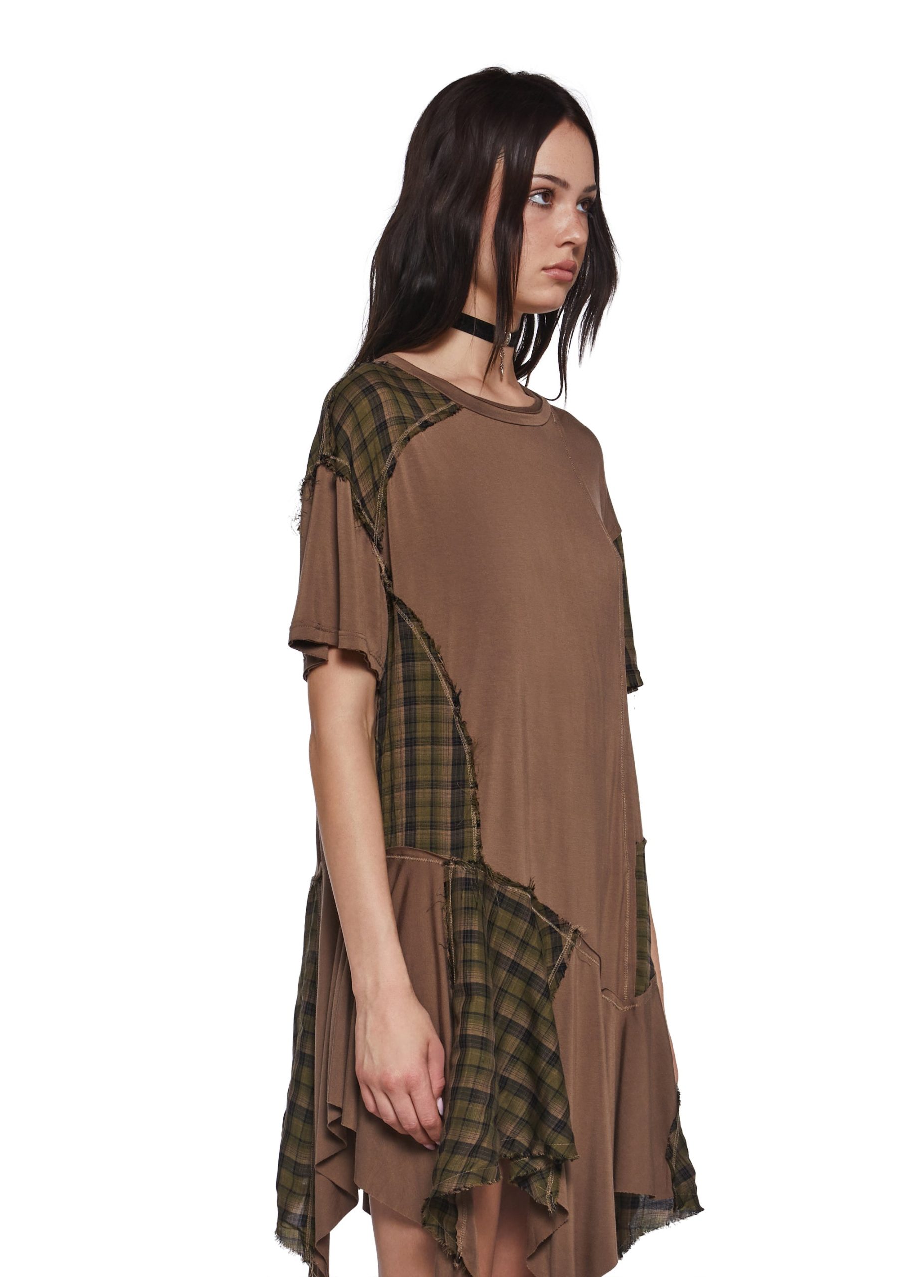 Punk Rebel Baby Doll Dress - Brown - Image 3