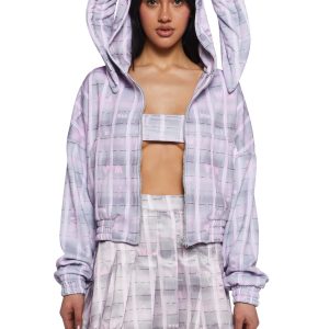 Erlang Zip Up Bunny Squares Hoodie