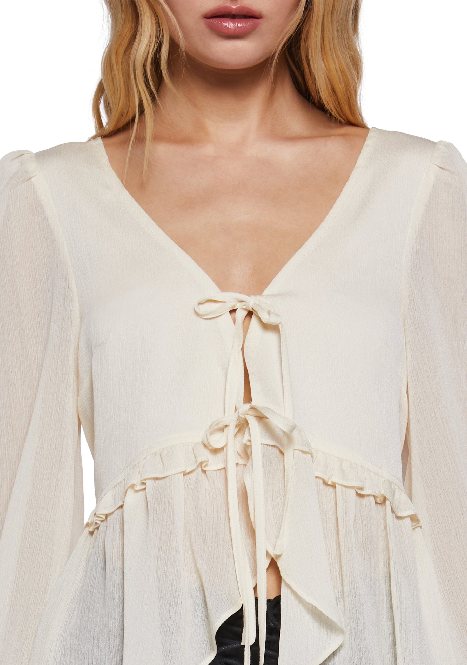 Forever Me Peasant Top - Off White - Image 5