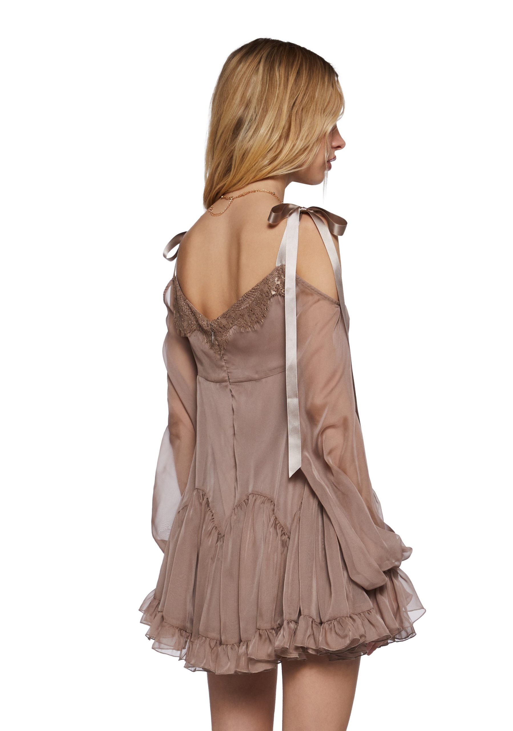 Whirlwind Radiance Mini Dress - Brown - Image 4