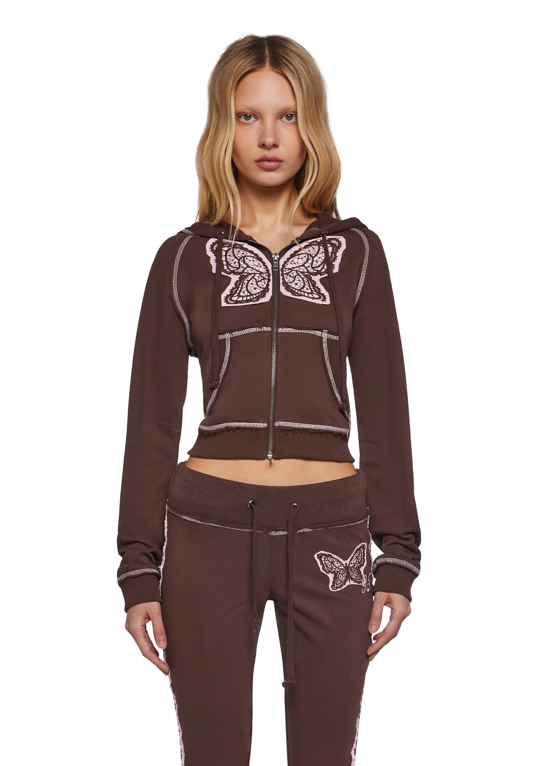 Skater Heart Crop Hoodie