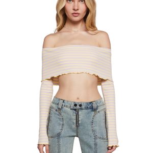 Mood Status Striped Top - Yellow