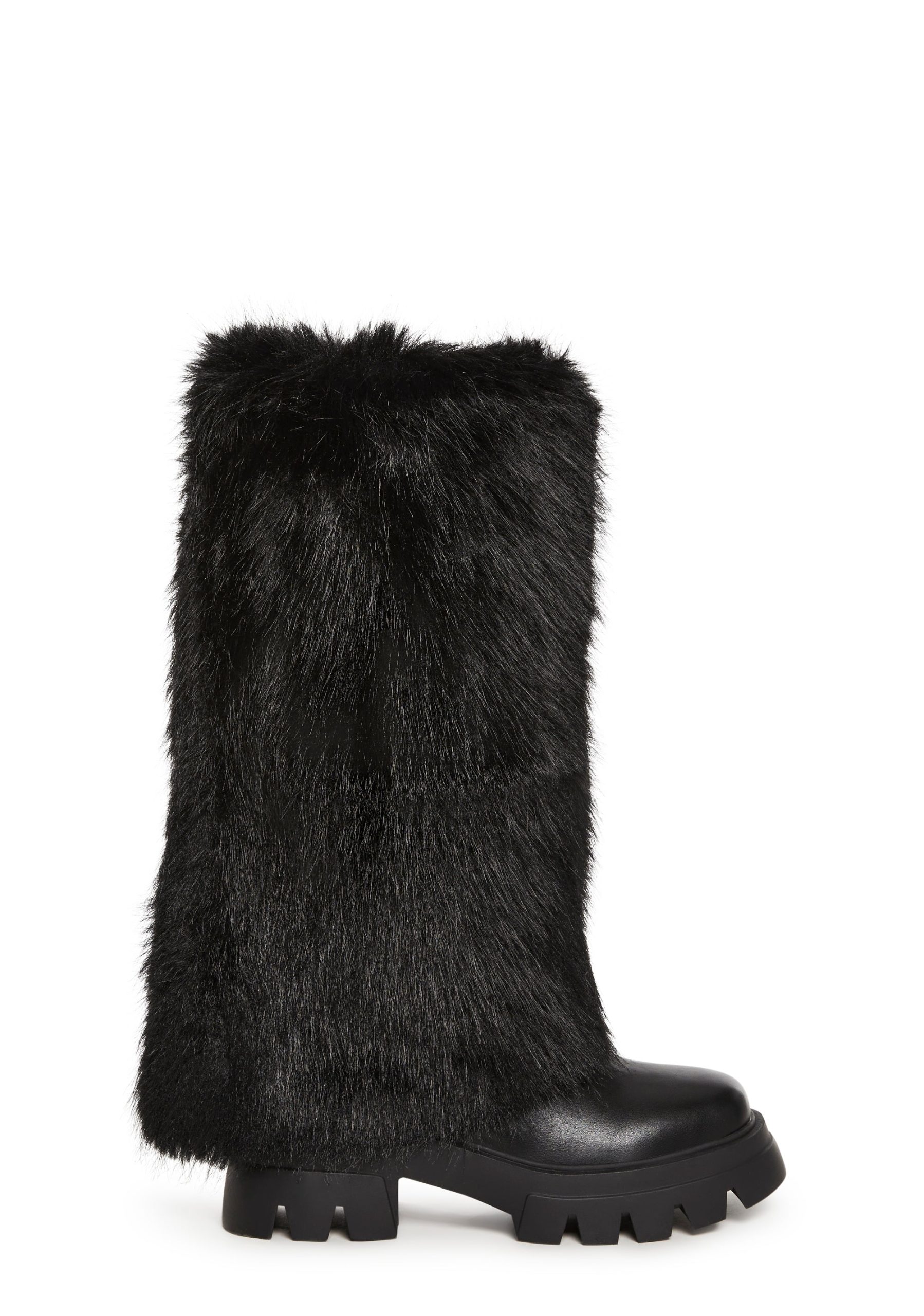 Ahsoka Foldover Flat Boots - Black