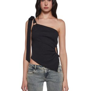 Dream Girl Asymmetrical Top - Black