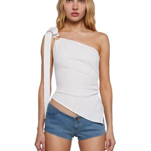 Dream Girl Asymmetrical Top - White
