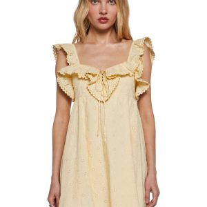 Sunset Stroll Babydoll Dress - Yellow