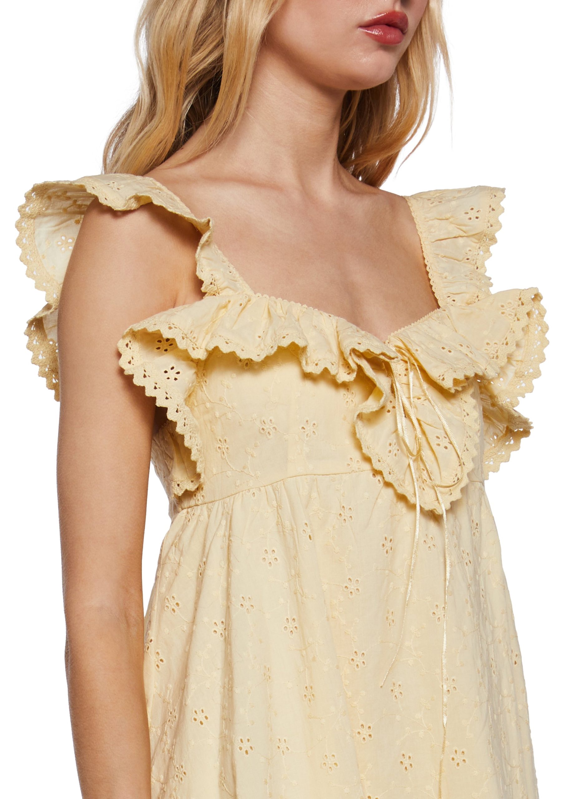 Sunset Stroll Babydoll Dress - Yellow - Image 5