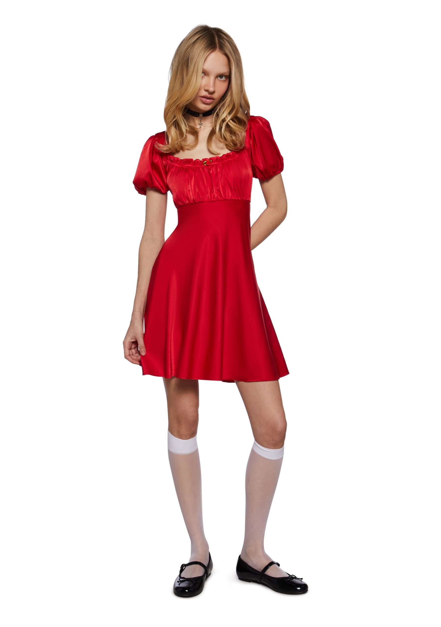 Dolled Up Satin Dress - Image 5