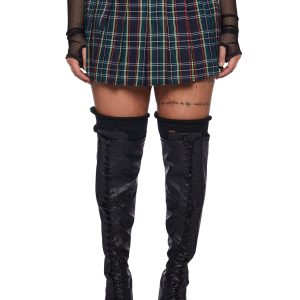 Plus Dress Code Plaid Skirt