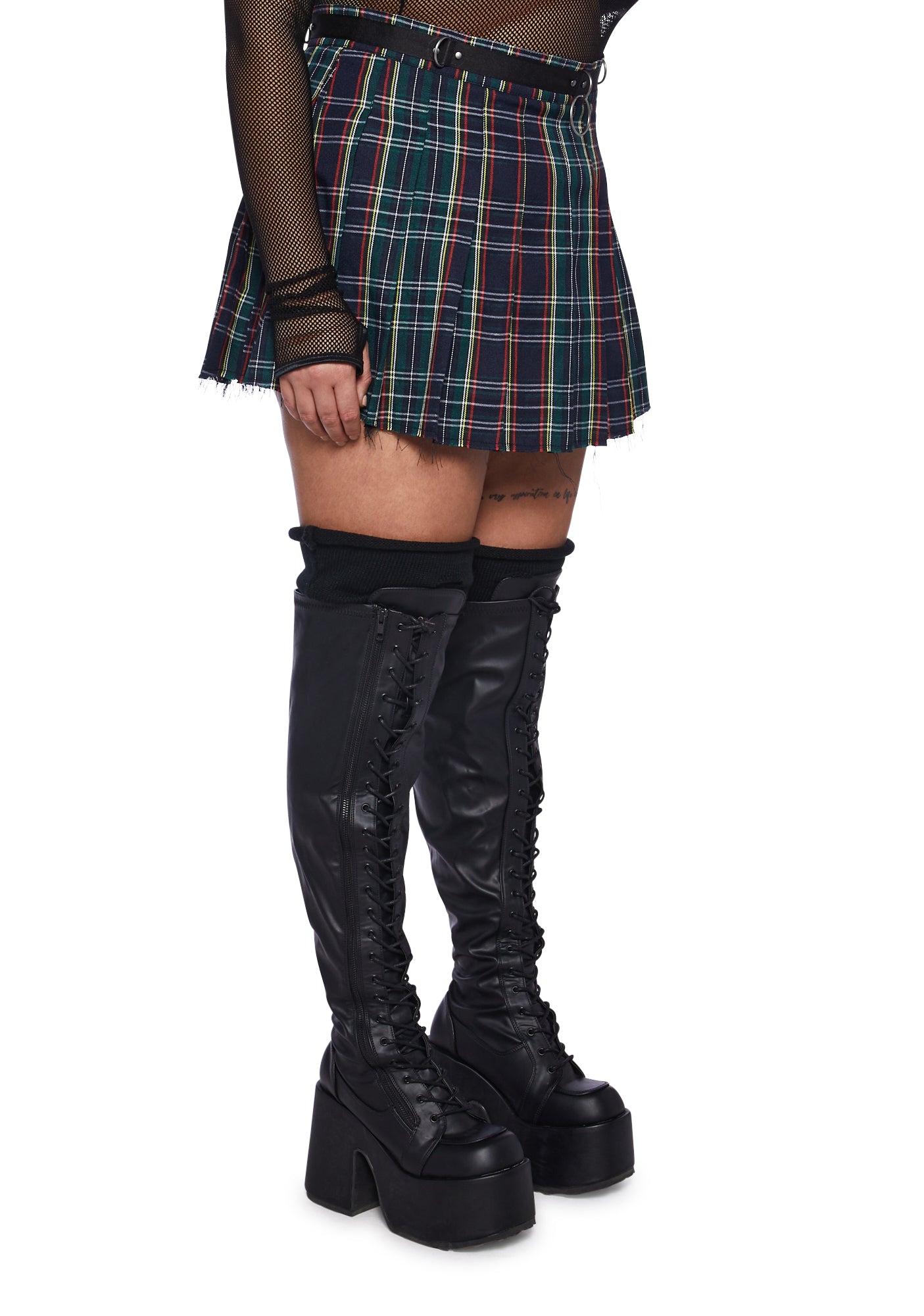 Plus Dress Code Plaid Skirt - Image 3