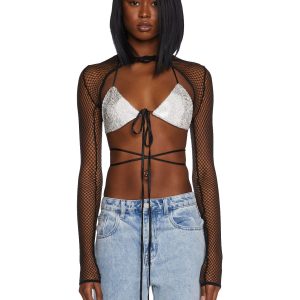 Press Charges Fishnet Shrug