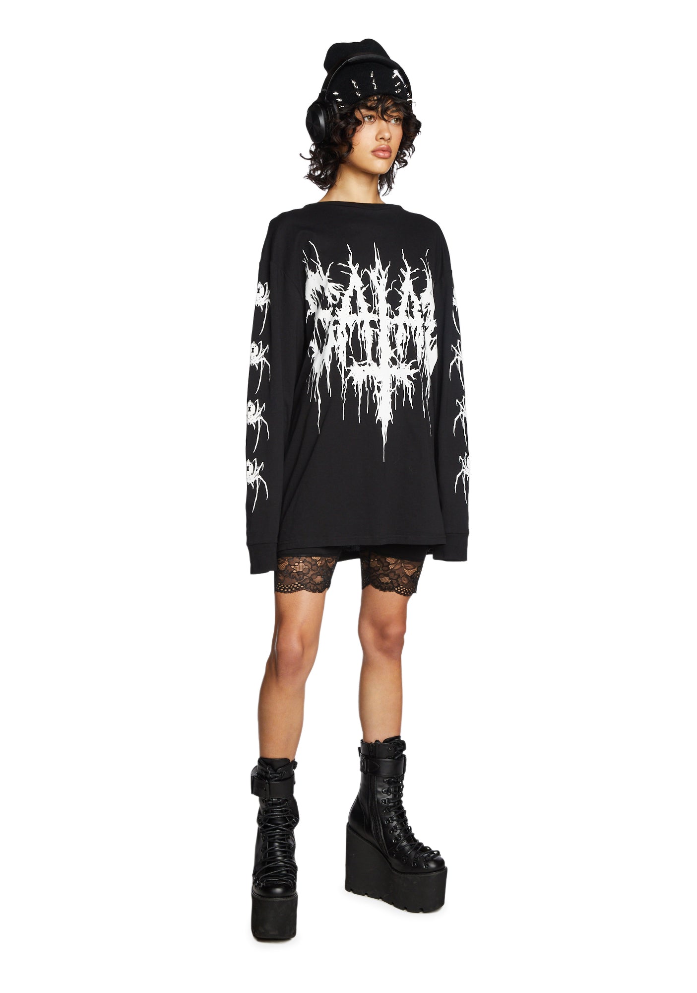 Rumor Romance Biker Shorts - Black - Image 2