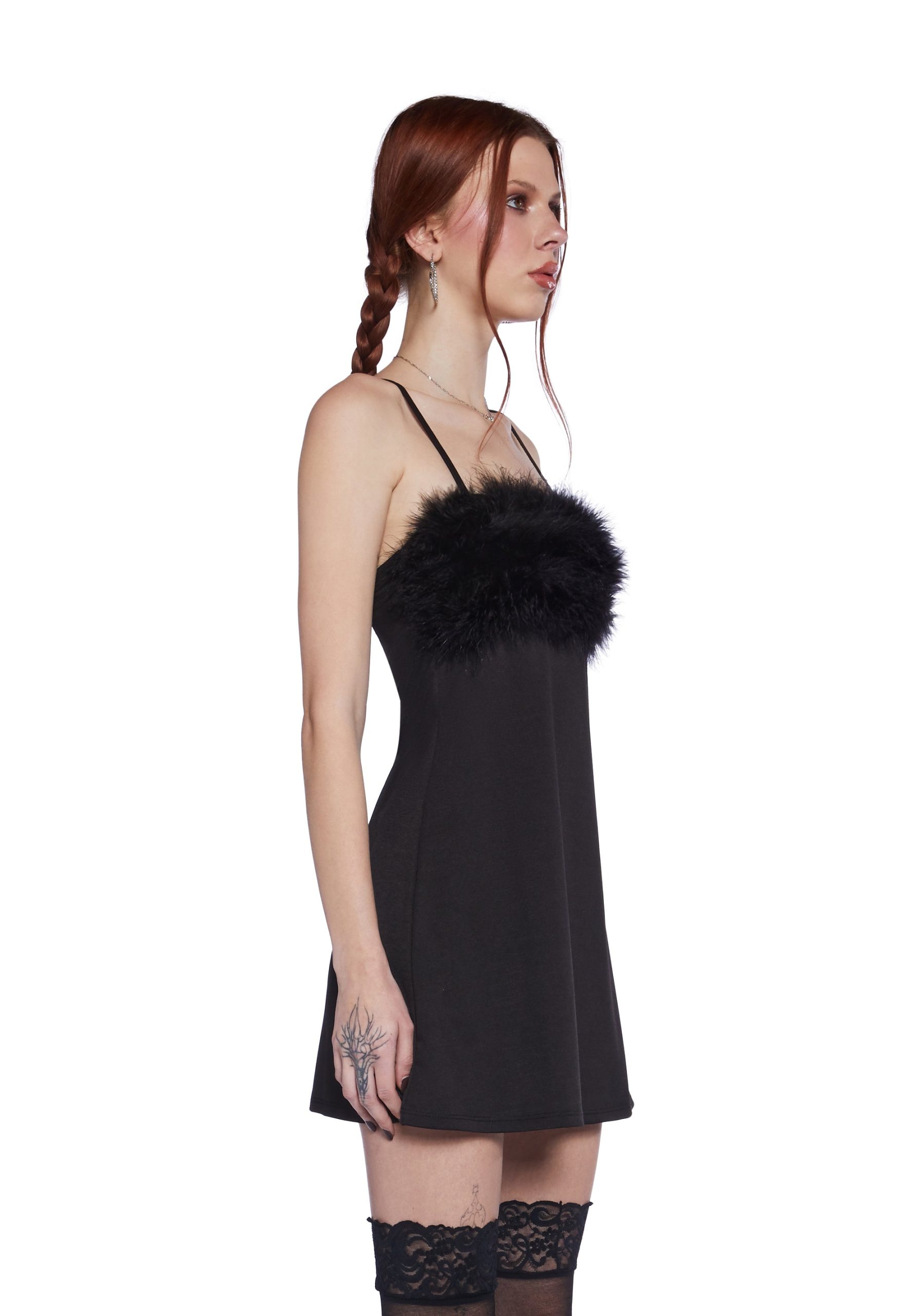Flirty N' Thriving Marabou Dress - Image 3