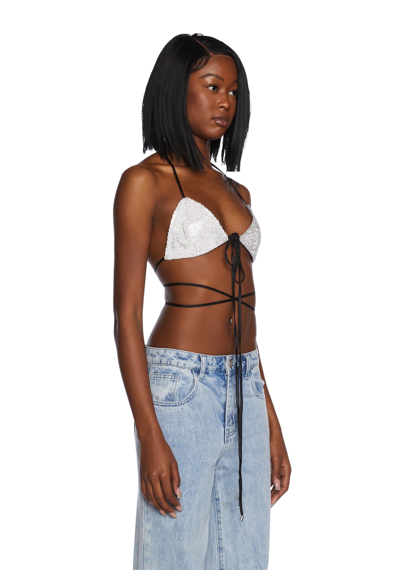 Drip Disorder Rhinestone Bra - Image 3